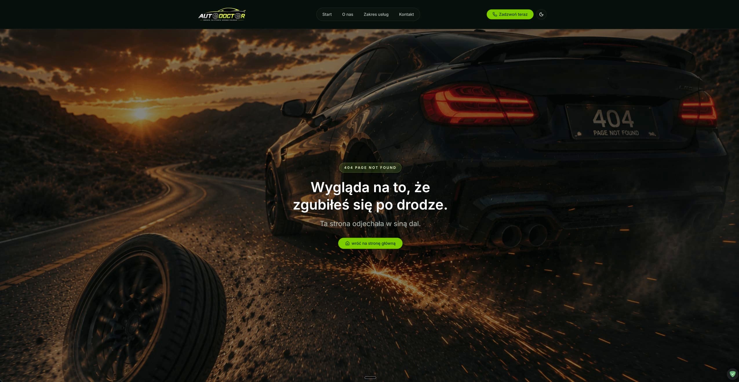 Niestandardowa strona 404 AutoDoctor
