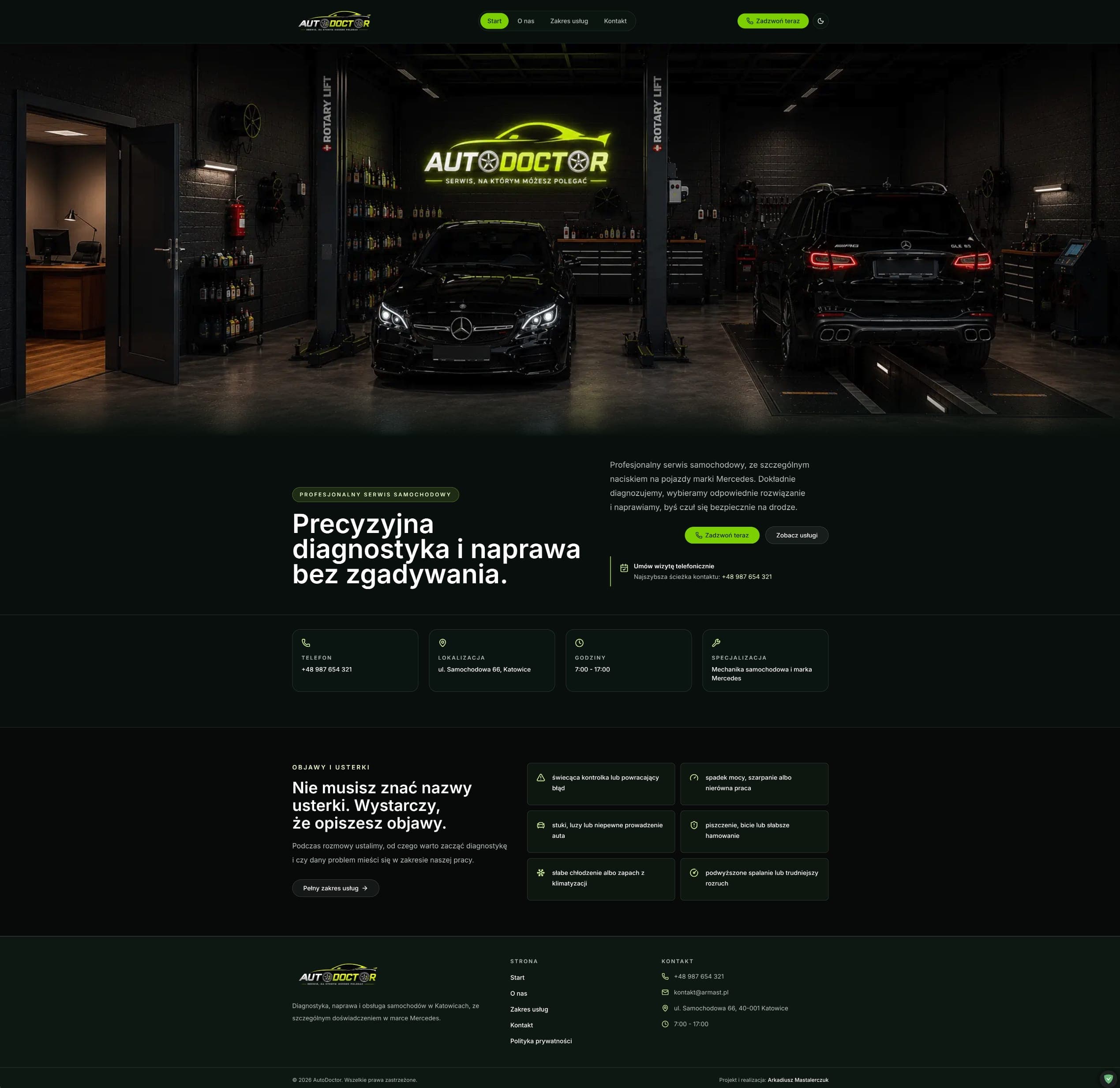 Strona główna AutoDoctor w ciemnym motywie